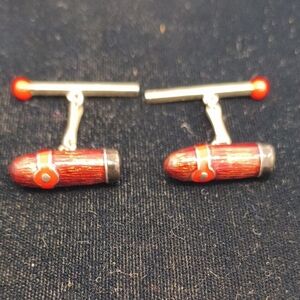 Men's Red Bullet Cufflinks - Stylish Metal Accessory